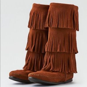 Minnetonka 3 layer fringe boots